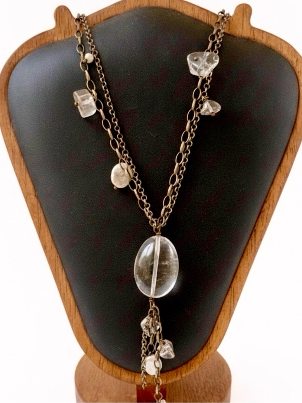 Silpada 925 Pearl  Quartz Double Layered Necklace Retired